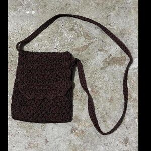 Brown Crochet Crossbody Bag